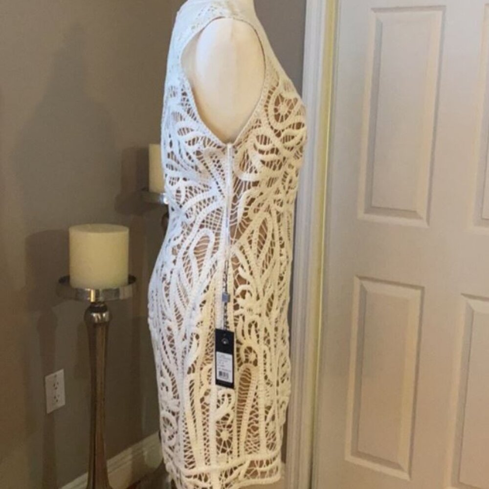 Tadashi Shoji NWT Illusion Crochet Lined Dress - Picture 2 of 16